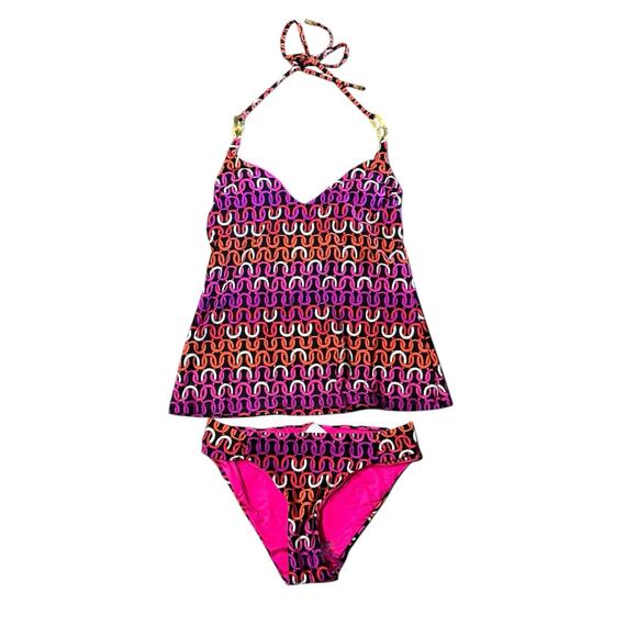 NWT! Trina Turk Women's Echo Chain Halter Tankini Top & Bottoms - Size 4 - Picture 10 of 15